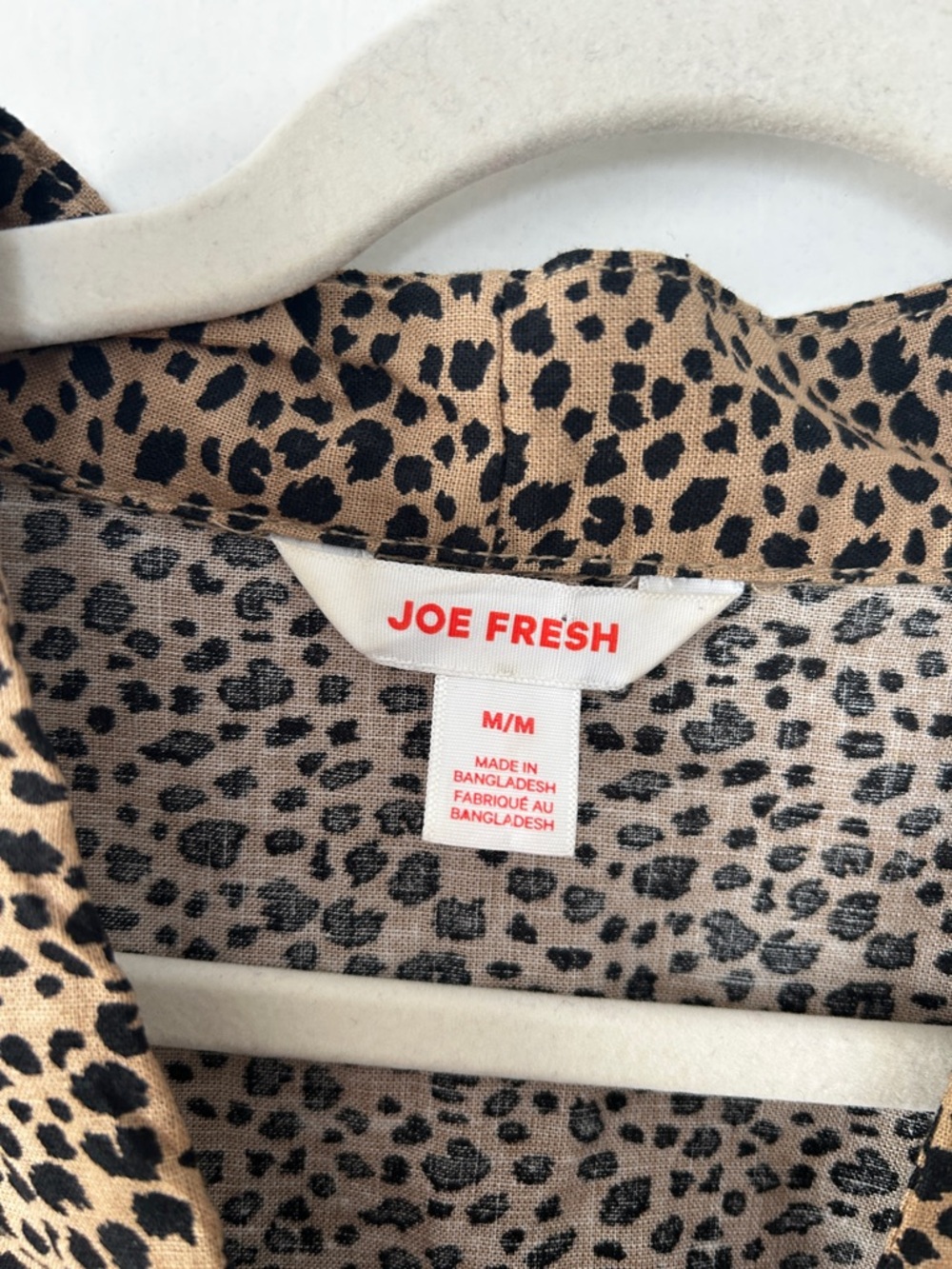 Leopard Print Linen Midi Shift Dress Medium Travel Boho Beachy Vacation 90s CBK - Picture 3 of 5